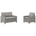 vidaXL Ensemble de Canapés 2 Pièces Gris clair Velours