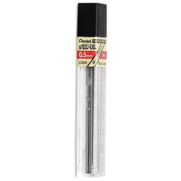 Etui de 12 mines HI-POLYMER SUPER 0 5 mm H x 12 PENTEL