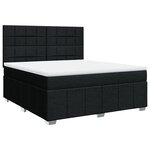 vidaXL Sommier à lattes de lit avec matelas Noir 180x200 cm Tissu