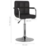 vidaXL Chaises pivotantes à manger lot de 4 noir similicuir