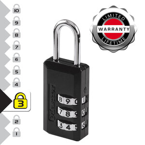 646EURD Cadenas à Combinaison avec Corp en Zinc  Noir  6 3 x 2 x 1 cm