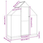 vidaXL Serre avec cadre de base anthracite 169x58x202 cm aluminium