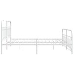 vidaXL Cadre de lit métal sans matelas et pied de lit blanc 200x200 cm