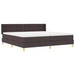 vidaXL Lit à ressorts avec matelas Marron foncé 200 x 200 cm tissu