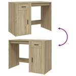Bureau table poste de travail meuble d'ordinateur informatique étude chêne sonoma 100 x 49 x 75 cm bois d'ingénierie brun 02_0023630