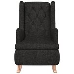 vidaXL Fauteuil avec pieds à bascule en bois d'hévéa Noir Tissu