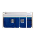 Lit bleu mi-haut 90x200 cm avec sommier matelas