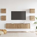 vidaXL Meuble TV 6 Pièces Marron 160 x 30 x 30 cm Bois d'ingénierie