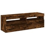 vidaXL Meubles TV 2 Pièces avec lumières LED Chêne fumé 60x35x40 cm