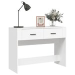 vidaXL Table console Blanc 100x39x75 cm Bois d'ingénierie
