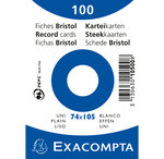 Paquet 100 fiches A7 S/Film Blanc uni EXACOMPTA