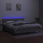 vidaXL Sommier à lattes de lit matelas LED Gris clair 160x200 cm Tissu