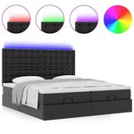 VidaXL Cadre de lit ottoman avec matelas noir 200x200 cm similicuir