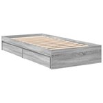 vidaXL Cadre de lit avec tiroirs sans matelas sonoma gris 100x200 cm