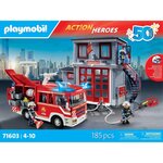 PLAYMOBIL 71603 - Poste de pompiers avec camion d'intervention