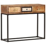 vidaXL Table console Doré 90x30x75 cm Bois de récupération massif
