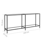 vidaXL Table console Transparent 180x35x75 5 cm Verre trempé
