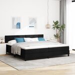 vidaXL Lit avec sommier & matelas & LED noir 200x200 cm en tissu
