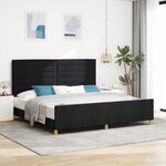 Cadre de lit en tissu noir vidaXL 200x200 cm