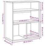 vidaXL Bibliothèque chêne artisanal 60x30x71 5 cm bois d'ingénierie