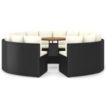 Salon de jardin meuble d'extérieur ensemble de mobilier 9 pièces avec coussins résine tressée noir 02_0018140