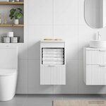 vidaXL Armoire de salle de bain Blanc brillant 30 x 44 5 x 50 cm