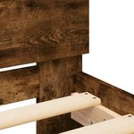 vidaXL Cadre de lit tête de lit et lumières LED chêne fumé 75x190 cm
