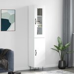 vidaXL Buffet haut Blanc 34 5x34x180 cm Bois d'ingénierie