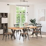 vidaXL Pieds de table à manger en forme de X  3 pièces  acier naturel  80 x (72-73) cm