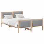 vidaXL Cadre de lit avec tête de lit Gris clair 140 x 200 cm tissu