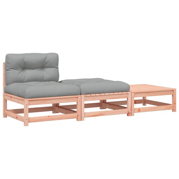 vidaXL Canapé de jardin sans accoudoirs avec coussins et repose-pieds