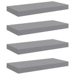 vidaXL Étagères murales flottantes 4 Pièces gris 50x23x3 8 cm MDF
