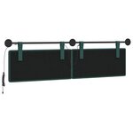 vidaXL Tête de lit suspendue Avec lumière LED Vert foncé Tissu