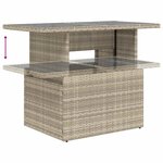 vidaXL Salon de jardin 9 Pièces avec coussins gris clair résine tressée