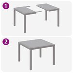 vidaXL Table de Jardin Gris clair 100 x 100 x 73 cm polyrotin