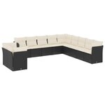 vidaXL Salon de jardin 11 Pièces avec coussins noir résine tressée