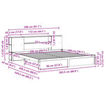 vidaXL Lit bibliothèque sans matelas blanc 200x200 cm bois pin massif
