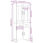 vidaXL Buffet haut Blanc 69 5x34x180 cm Bois d'ingénierie