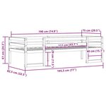 vidaXL Cadre de lit pour enfants sans matelas cire marron 75x190 cm