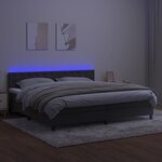 vidaXL Sommier à lattes de lit matelas et LED Gris foncé 200x200 cm