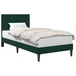 vidaXL Cadre de lit avec tête de lit Vert foncé 90 x 200 cm Velours