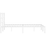 vidaXL Cadre de lit métal sans matelas et tête de lit blanc 135x190 cm