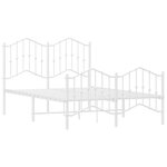 vidaXL Cadre de lit métal sans matelas et pied de lit blanc 120x190 cm