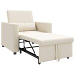 vidaXL Canapé Lit Simple Blanc crème 90 x 165 x 87 cm Lin