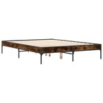 vidaXL Cadre de lit sans matelas chêne fumé 120x190 cm