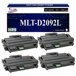 T3AZUR -4x Toners compatibles avec Samsung MLT-D2092L MLTD2092L pour Samsung ML2855ND ML2855NDK ML2855NDKG SCX4824FHNK SCX4824FN SCX4824FNK SCX4824FNKG SCX4824HN