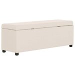 vidaXL Banc avec compartiment de rangement 116 cm Crème Polyester