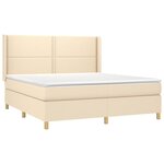 vidaXL Sommier à lattes de lit matelas et LED Crème 180x200 cm Tissu