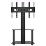 vidaXL Meuble TV d'angle 2 niveaux pour 32-70 pouces noir