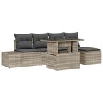 vidaXL Ensemble de canapé de jardin avec coussin 6 Pièces Gris clair